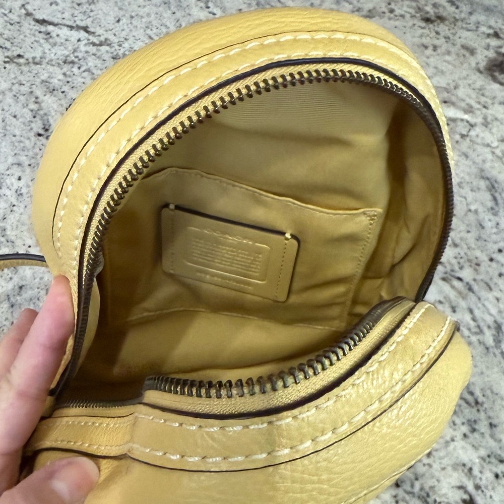 Coach Andi Mini Backpack Yellow Purse 2 way Handbag Daypack Pebbled Leather Tote - Picture 13 of 14